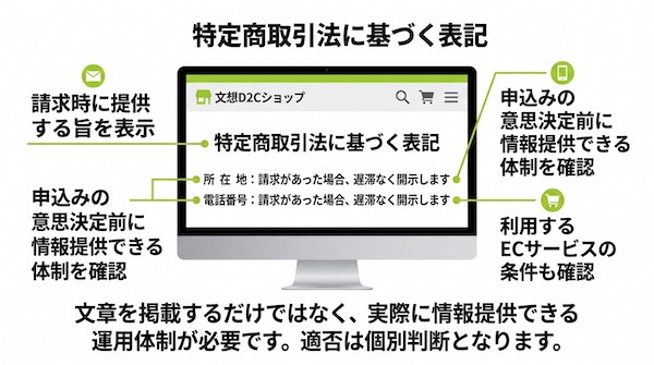 特商法表記で住所と電話番号を表示省略する場合の確認ポイント
